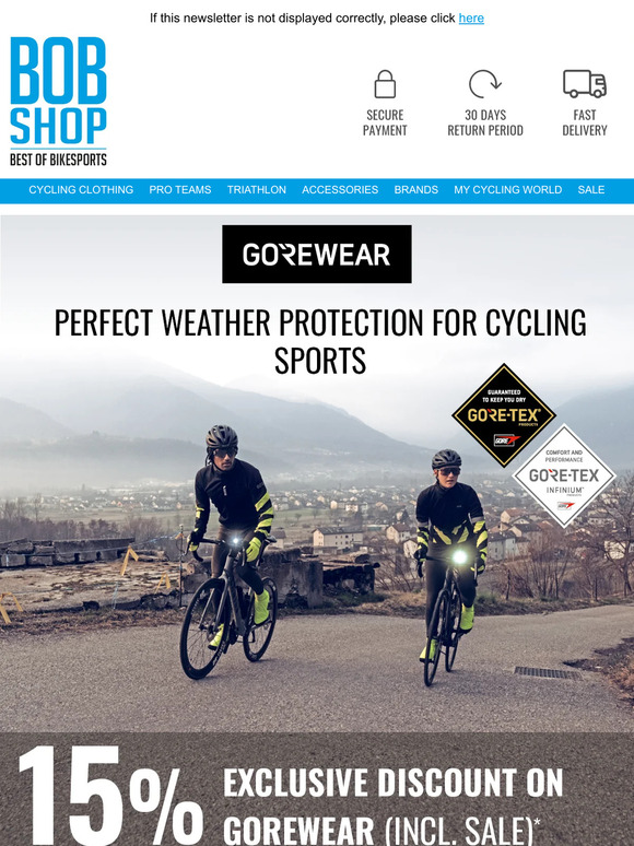 15% exclusive coupon on GORE WEAR incl. SALE