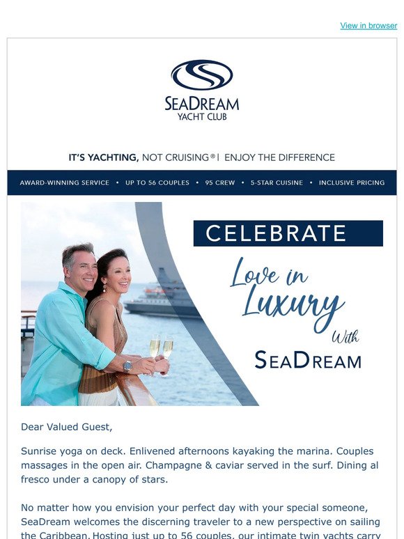 Join Us! Come Celebrate Love and Luxury with SeaDream