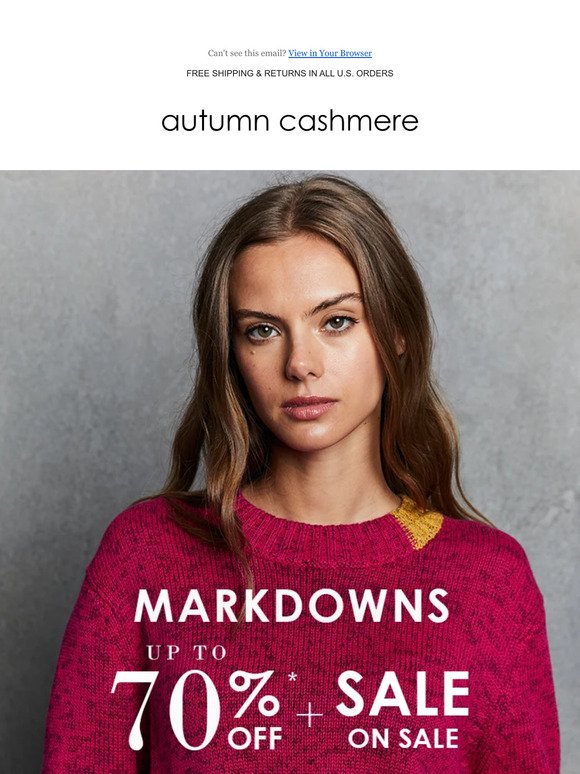 Markdown Ends Tomorrow