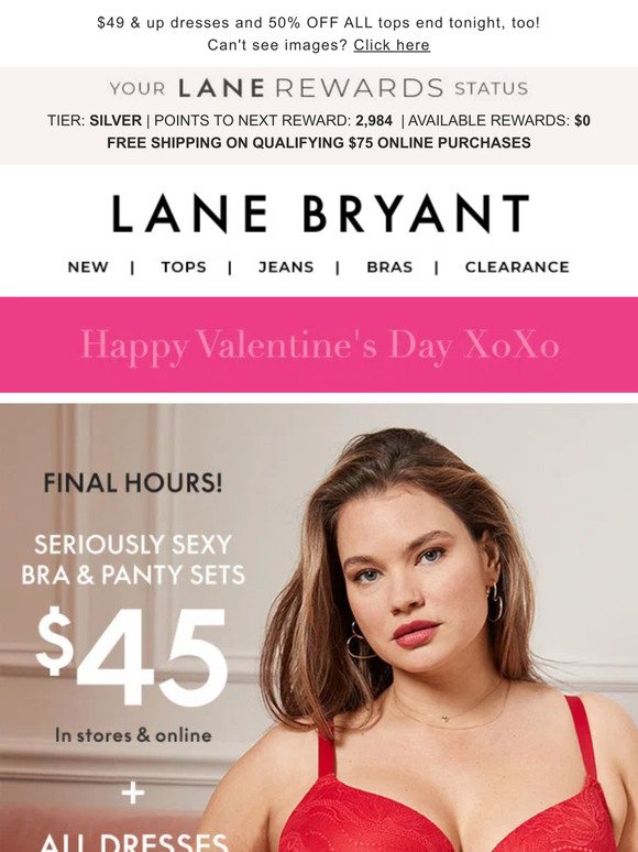 Lane Bryant: S-e-x-y Bra + Panty Set $49 TODAY ONLY.