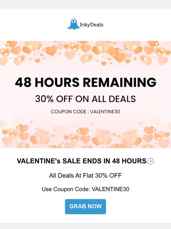 Hurry, 30% Off Sale Ends In 48 Hours!