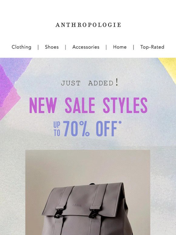 NEW SALE STYLES! Up to 70% off.