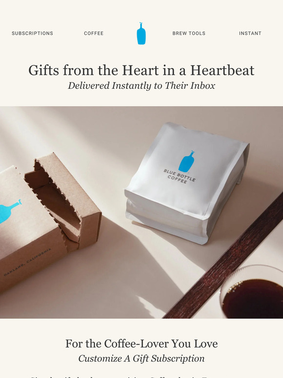 Blue Bottle Coffee Send a Love Day Gift Instantly Milled
