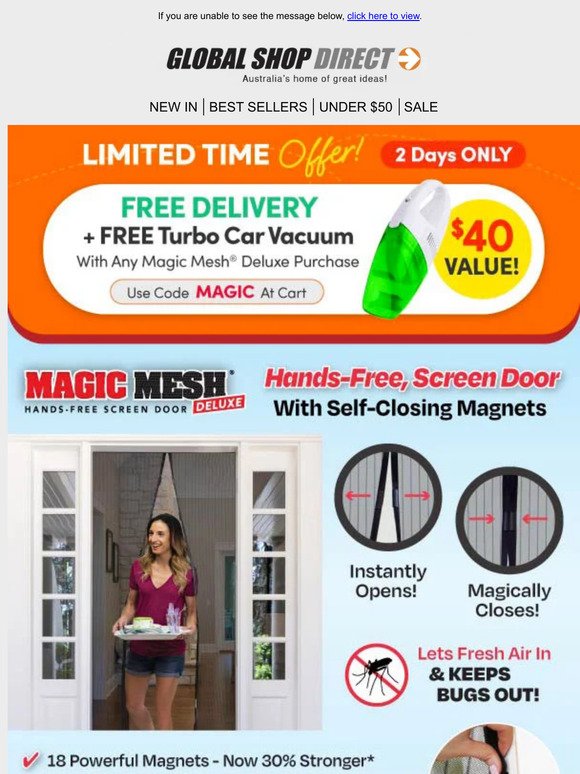 Free Turbo Vac With Any Magic Mesh Deluxe Purchase!