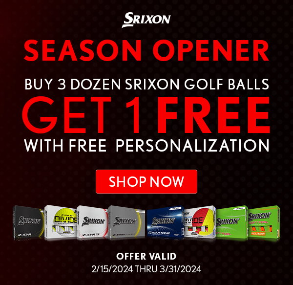 LIMITED TIME ONLY! Buy 3, Get 1 FREE Srixon Balls w/ FREE Personalization!