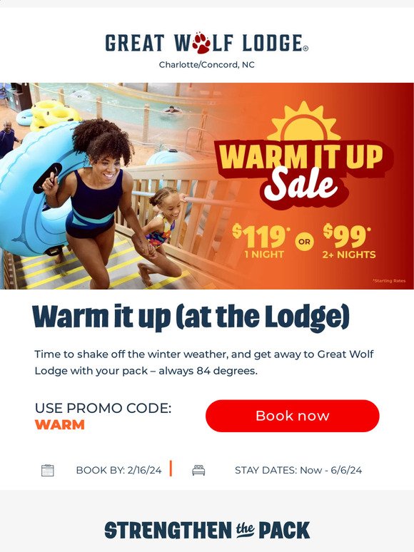 Last chance to book discounted rooms at Great Wolf Lodge