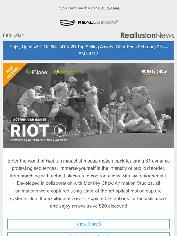 Introducing Riot mocap for action-packed dramas. Bring digital chaos to mass protest scenes