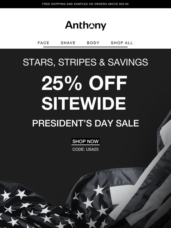 25% off Sitewide for President’s Day ❤️💙