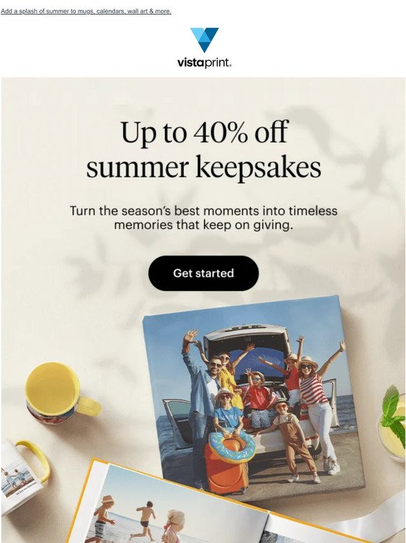 Up to 40% off keepsakes to capture that special summer feeling