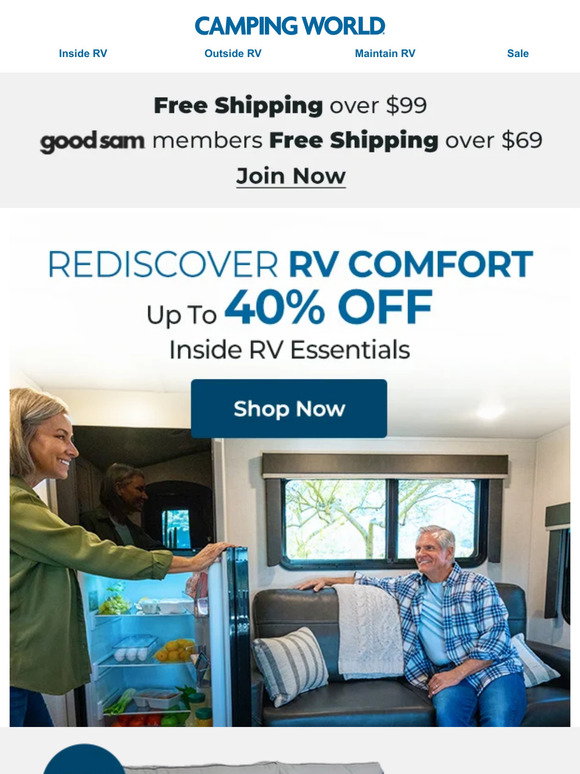 Camping World: Save up to 40% & upgrade your inside RV comfort | Milled