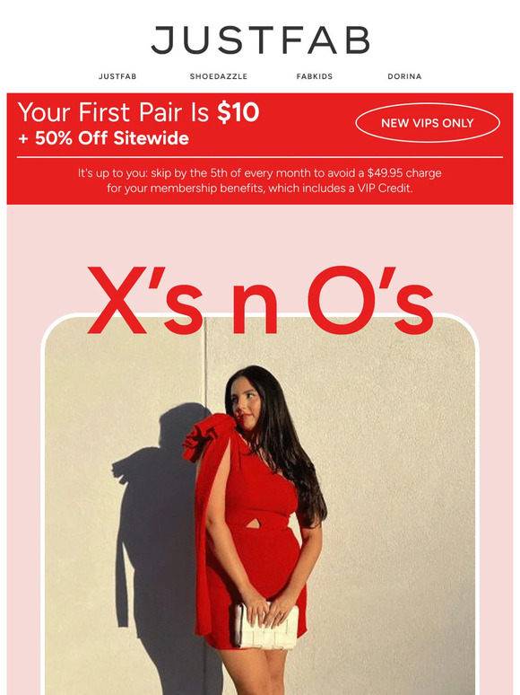 justfab first pair 10 dollars