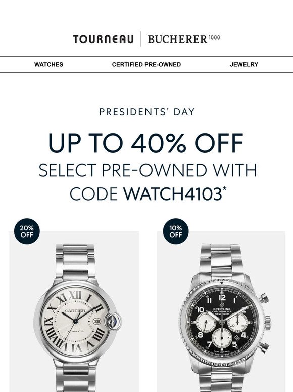 Up to 40% Off Select Pre-Owned Watches