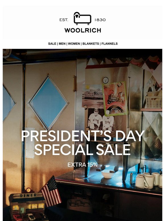 Get extra 15% off for President's Day