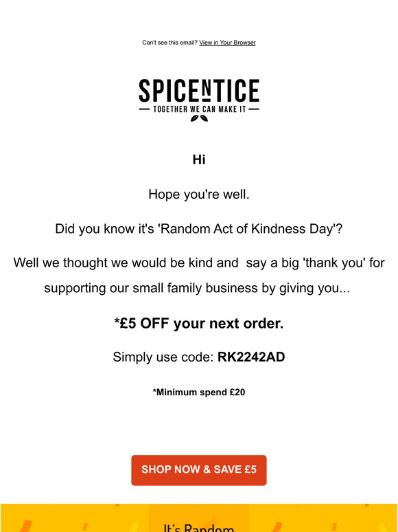 £5 off your next order!