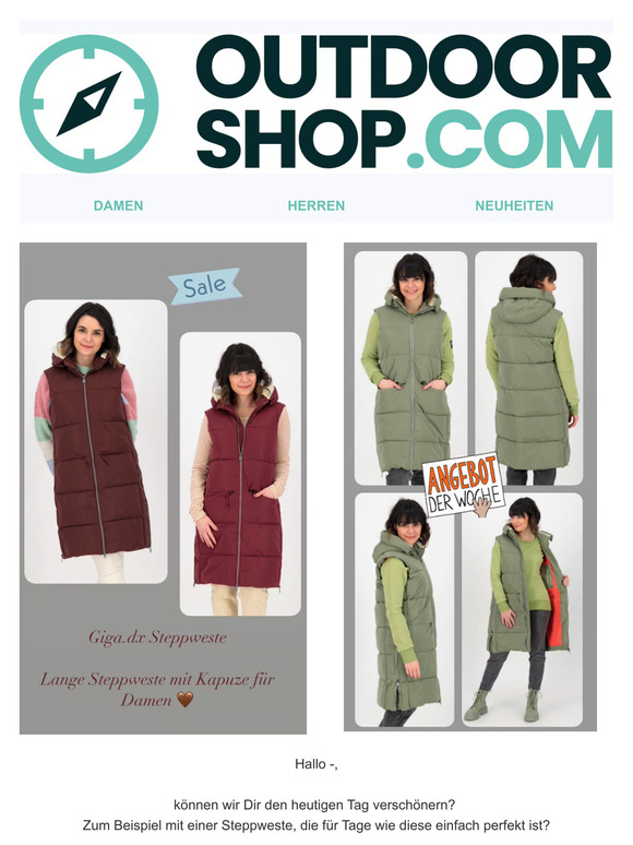 Produkt der Woche: Perfekt für diese Tage, GIGA Steppweste Damen von KILLTEC