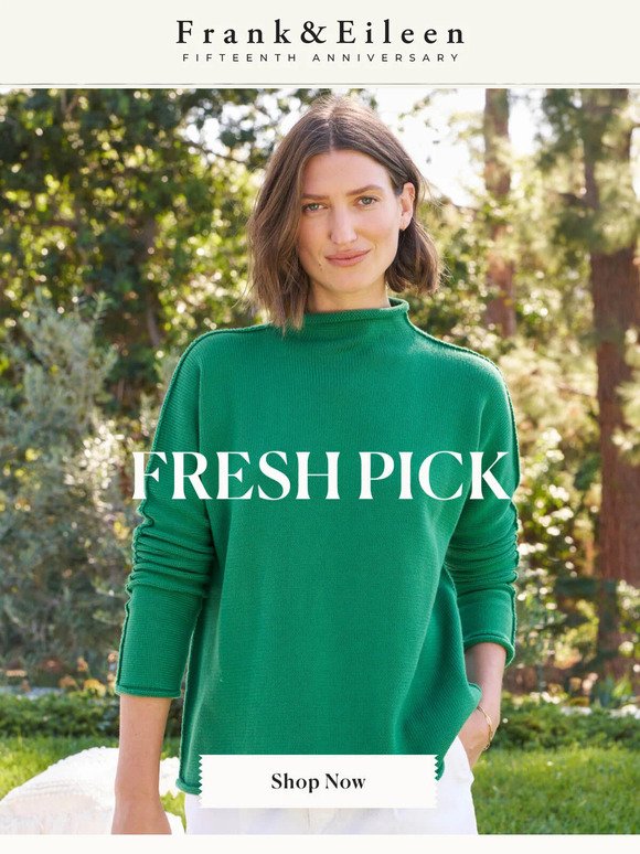 Our sweater is here in a bold NEW shade