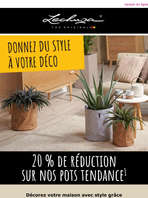 Donnez du style à votre déco : 20 % de réduction sur nos pots tendance