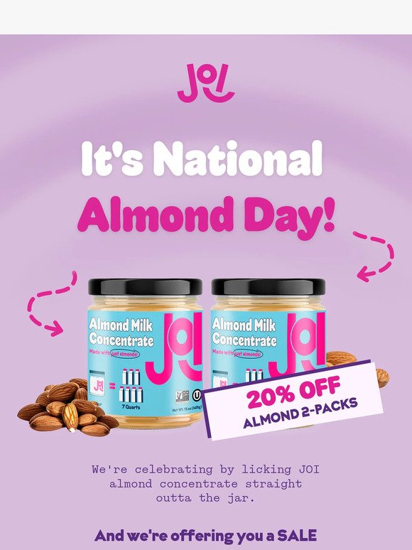 ⚡Get Your Almond Fix: 20% Off for National Almond Day!