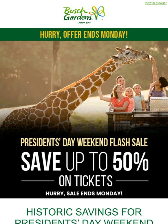 Don't Miss Out on Savings Up To 50% on Tickets!