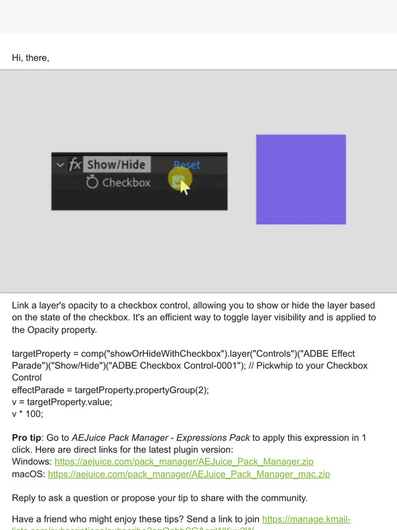 Show Or Hide With Checkbox expression