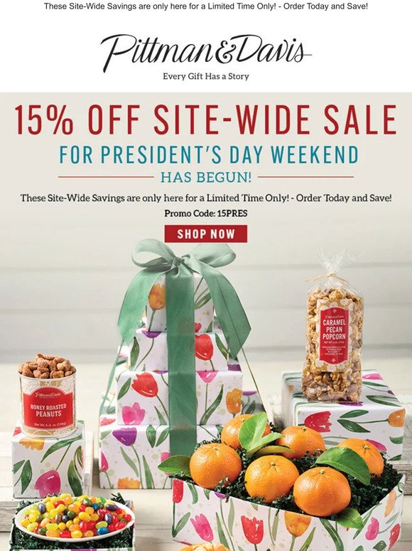 📣 15% Off Site-Wide Sale for President's Day Weekend Has Begun! 🎆