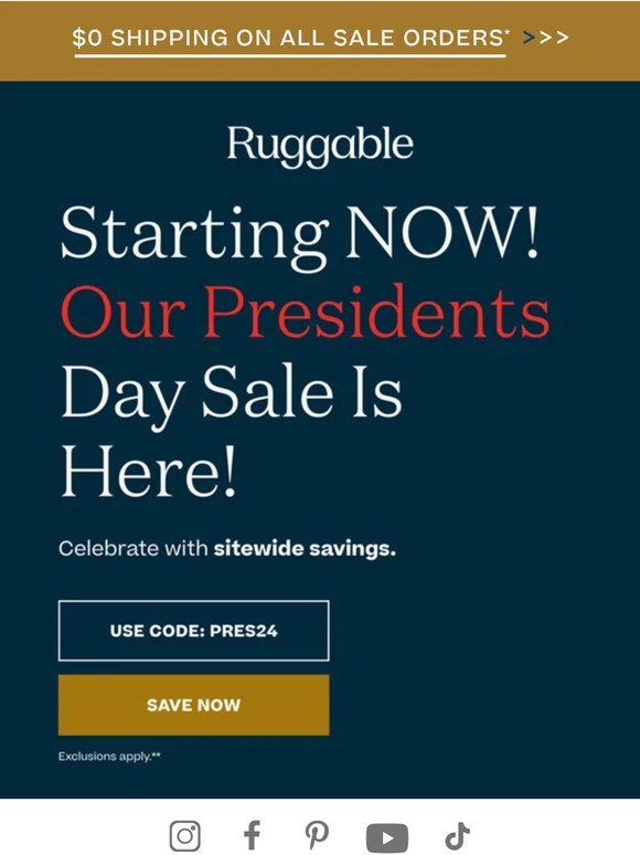 Our Presidents Day Sale Starts NOW!