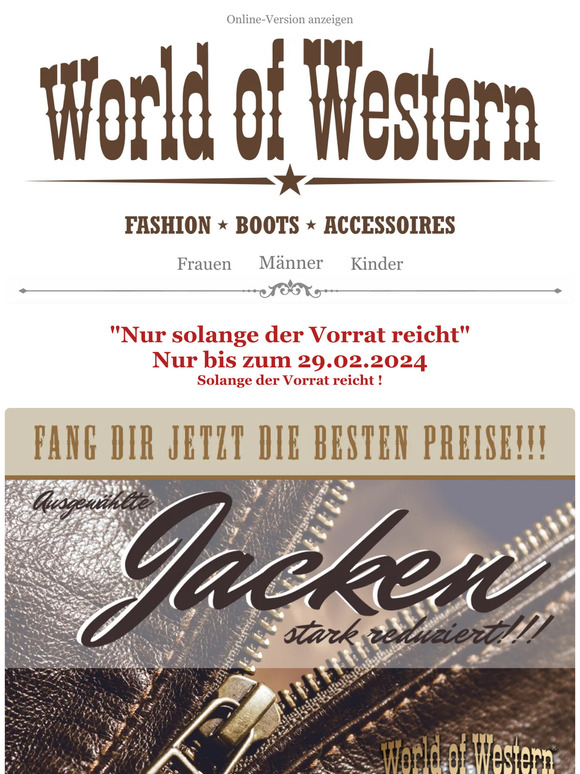 Bis zu 30% Rabatt! Jacken jetzt stark reduziert...