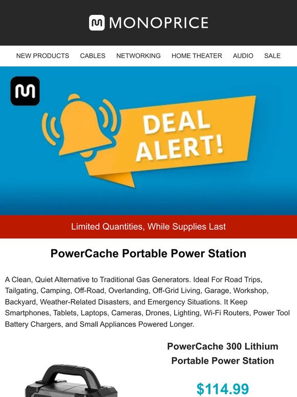 ⚡ DEAL ALERT ⚡ PowerCache Portable Power Station Save Up to 54% OFF