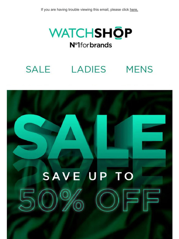 Up to 50% off in the Watchshop sale | Selected lines