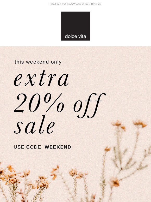 AN EXTRA 20% OFF SALE FOR YOU