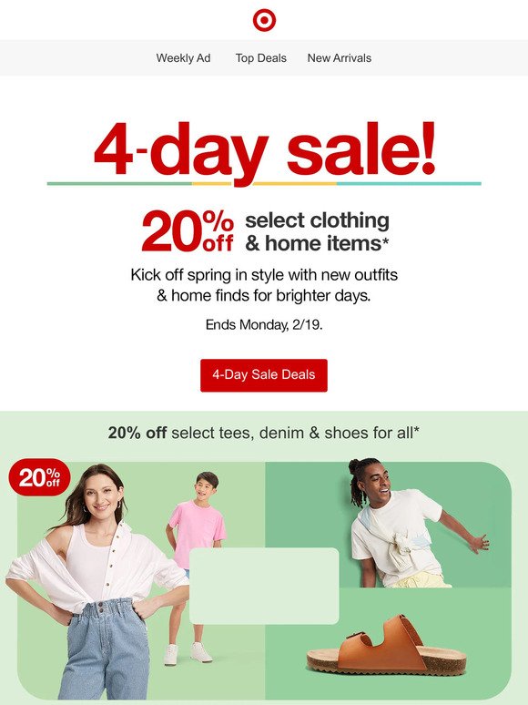 Kick off spring with deals during Target's 4-Day Sale.