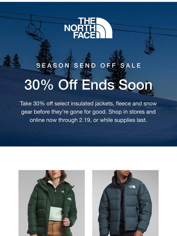 Ends soon: 30% off select winter gear.
