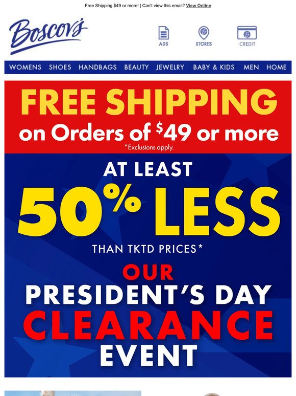 HURRY! 50% less President’s Day Event