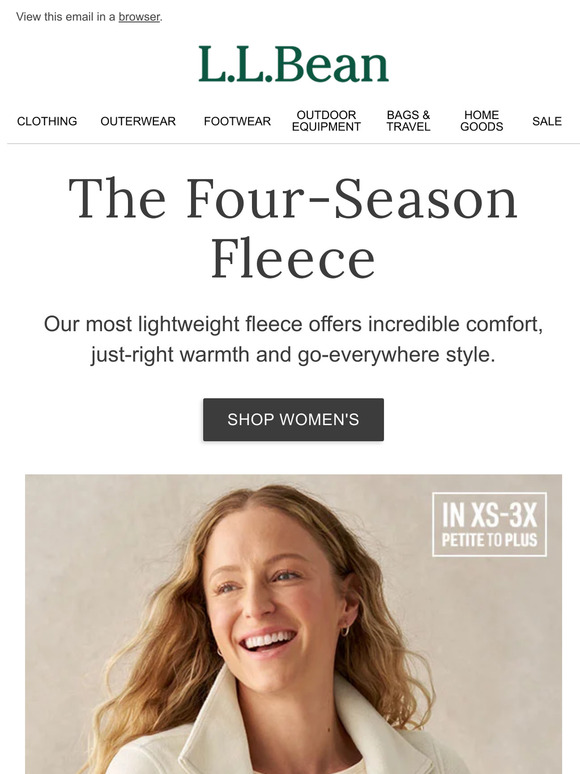 L.L.Bean Our Lightest Fleece in NEW Colors Milled