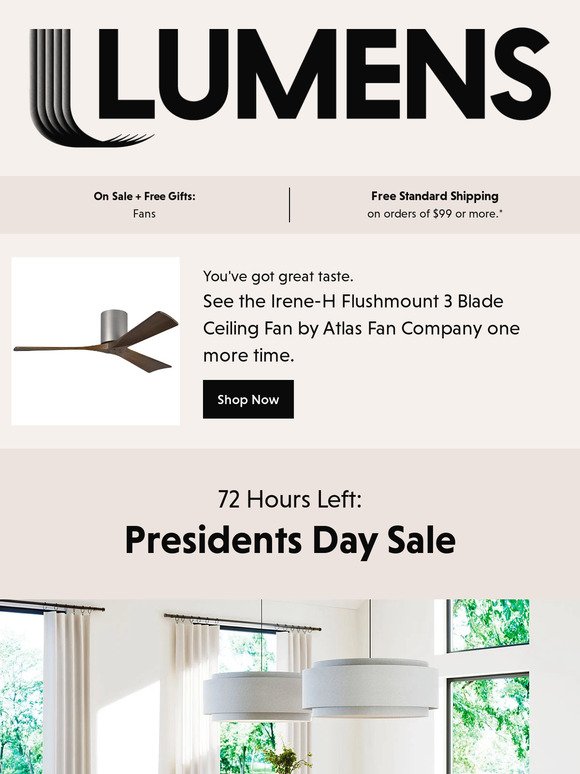 72 hours left: Save up to 50% on thousands of modern designs.