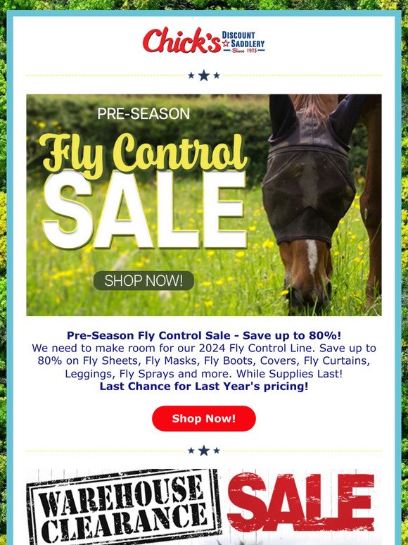 Pre-Season Fly Control Clearance  🪰🐴 🪰