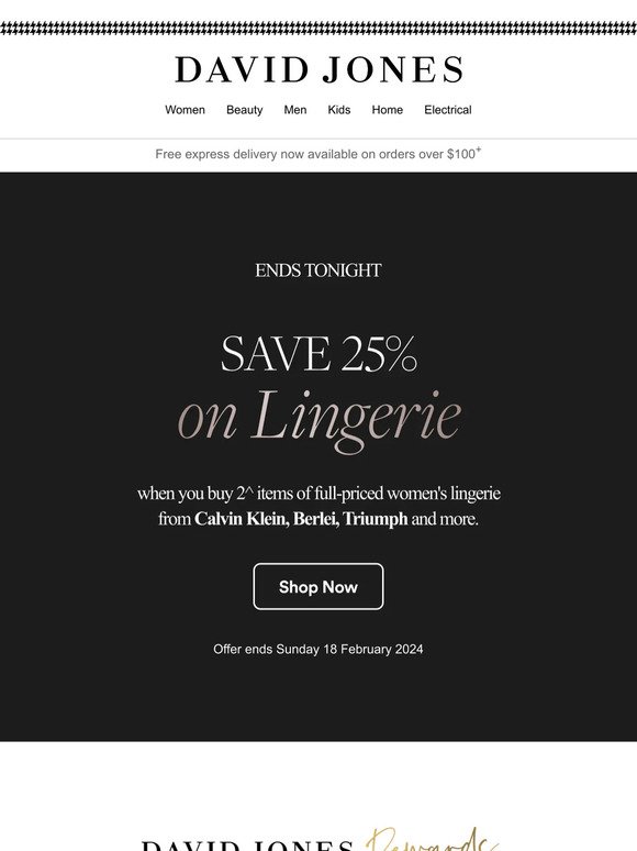 Save 25% On Lingerie