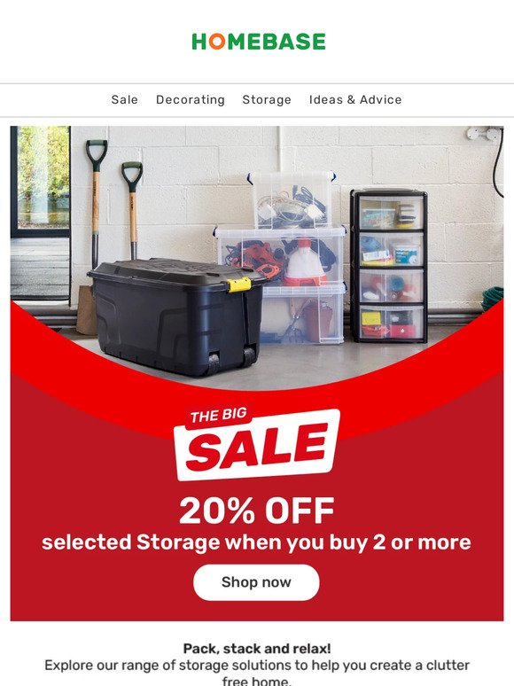 Get organised with the storage SALE!