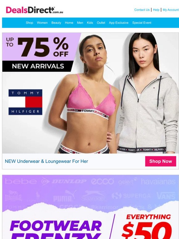 NEW! Tommy Hilfiger Underwear & Loungewear For Her Up To 75% Off