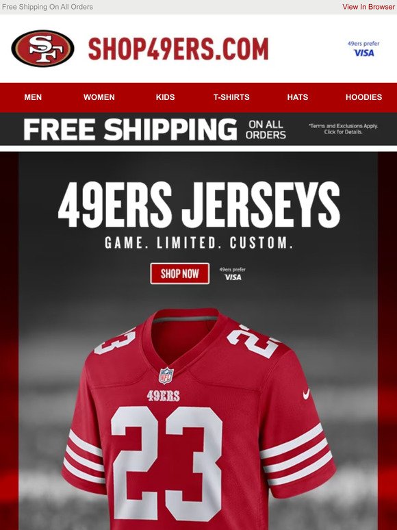 Wear Your Team Colors In 49ers Jerseys