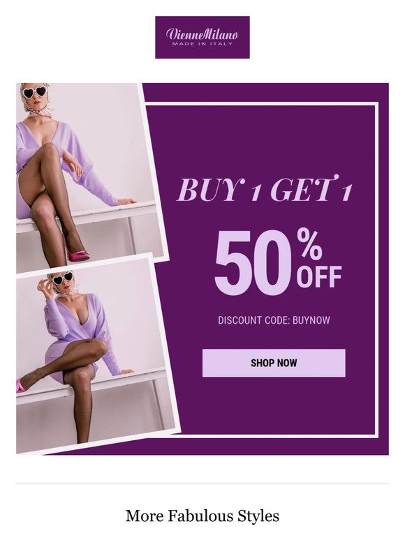 Don't miss out on 50% off