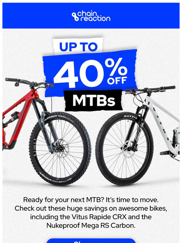 Time to move - up to 40% off MTBs