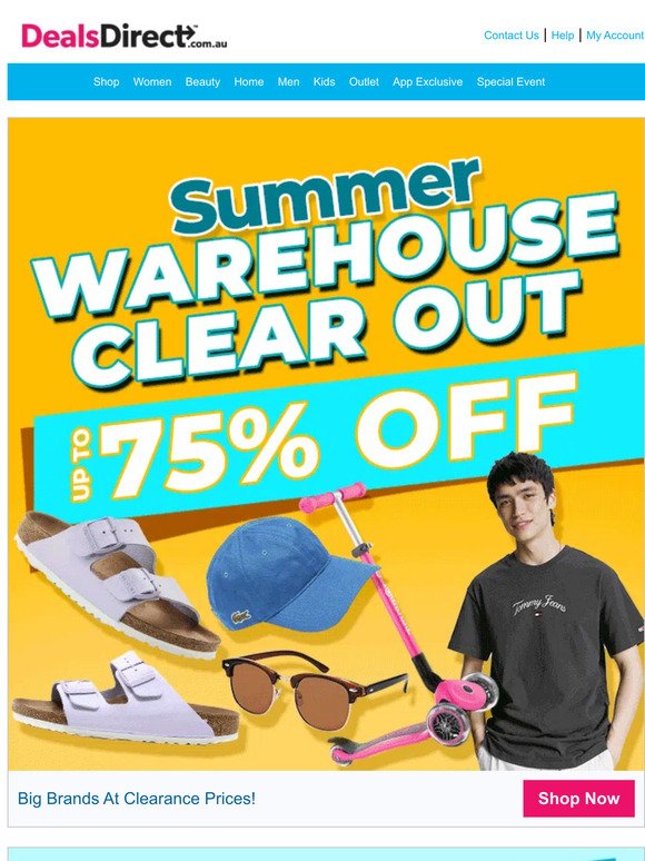 Summer Warehouse Clearout Up To 75% Off