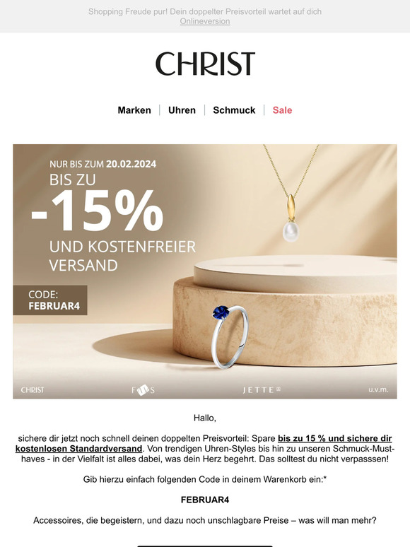 Schon gehört? Bis zu 15 % Rabatt & GRATIS Versand 🚚
