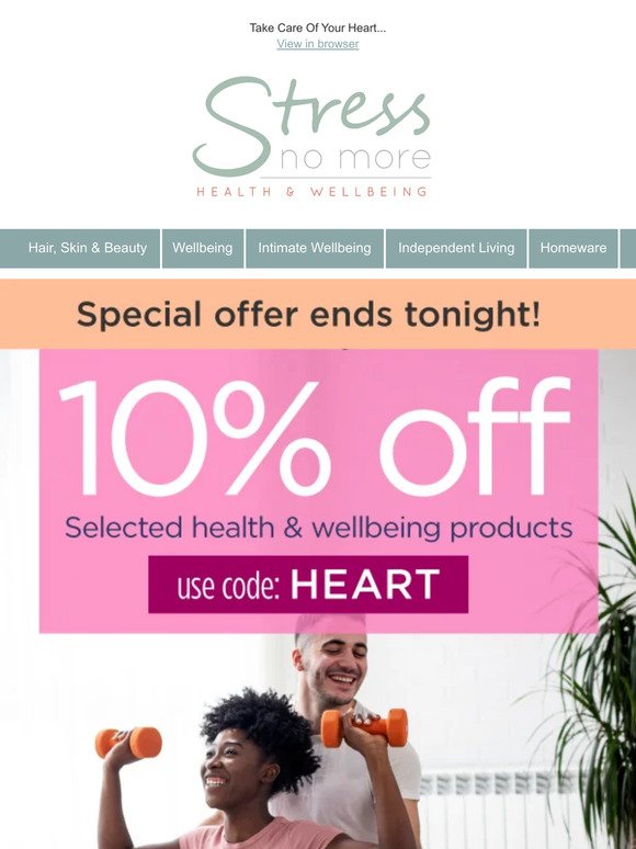 Offer Ends Tonight! 10% Off Health & Wellbeing Products!