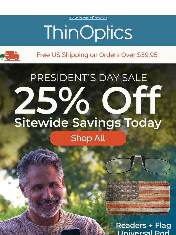 🕒 Countdown to President's Day: Save 25% Sitewide