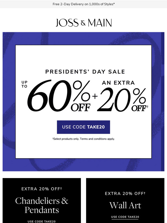 Joss & Main Email Newsletters Shop Sales, Discounts, and Coupon Codes