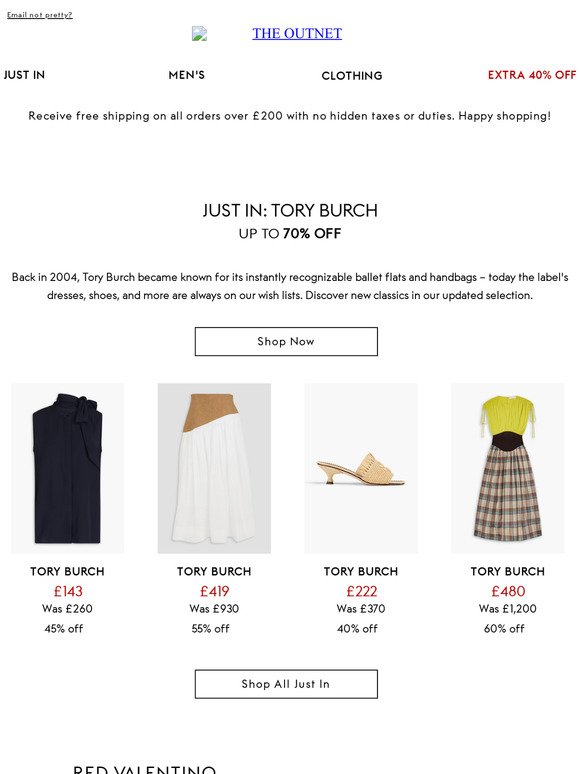 Up to 70% off: Just In Tory Burch