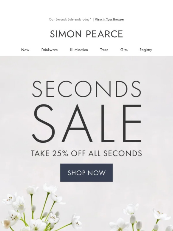 Simon Pearce: Last chance: Shop Seconds + save 25%