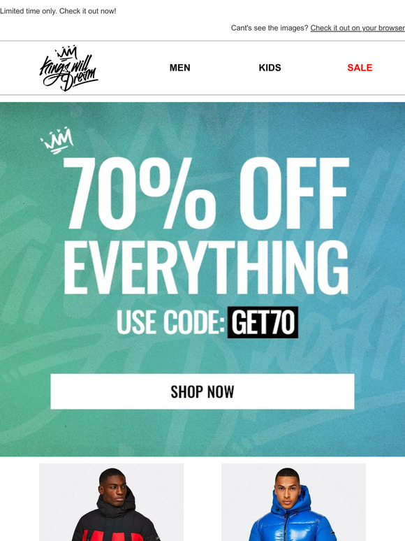 Our incredible 70% off Everything!